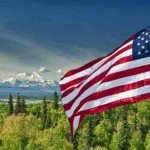 Flag & Mountains